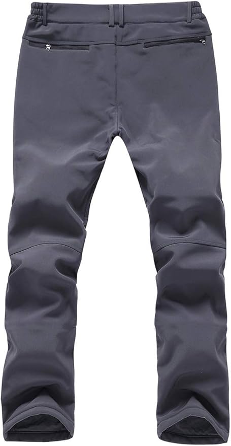 Gash Hao Mens Snow Ski Waterproof Softshell Snowboard Pants Outdoor Hiking Fleece Lined Zipper Bottom Leg