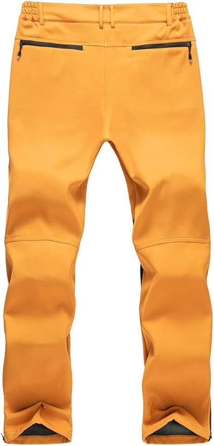 Gash Hao Mens Snow Ski Waterproof Softshell Snowboard Pants Outdoor Hiking Fleece Lined Zipper Bottom Leg