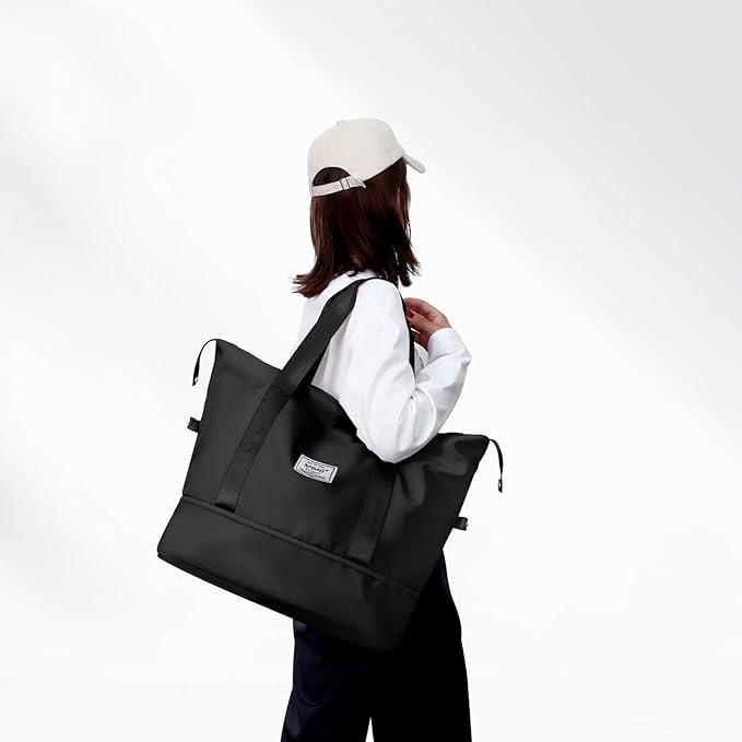 NPBAG Women Travel Duffel, Multi Functional Large Expandable Weekender Carry-on Tote, Gym Workout Overnight Bag, Mommy Hospital Bag for Labor and Delivery