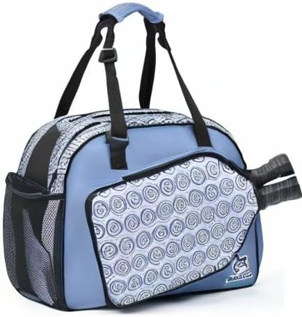 Boulder Bee Pickleball Bags, Premium Pickleball Tote Bag for Girls, Women’s Hand/Shoulder Gym Bag w Water Bottle Holder, with Pickleball Racquet/Paddle Holder