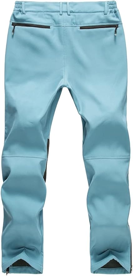 Gash Hao Mens Snow Ski Waterproof Softshell Snowboard Pants Outdoor Hiking Fleece Lined Zipper Bottom Leg