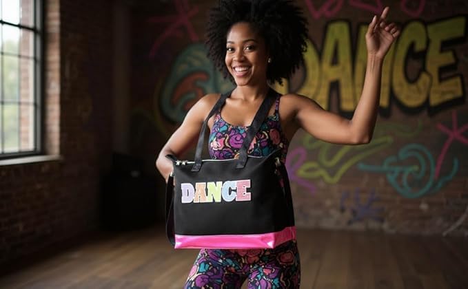 Garment Dance Shoulder Bags for Girls, Teen Dancers, Costumes, Boys | Holographic Glitter Dance Bag for Kids