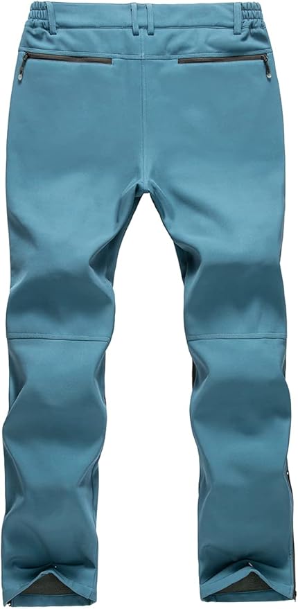 Gash Hao Mens Snow Ski Waterproof Softshell Snowboard Pants Outdoor Hiking Fleece Lined Zipper Bottom Leg