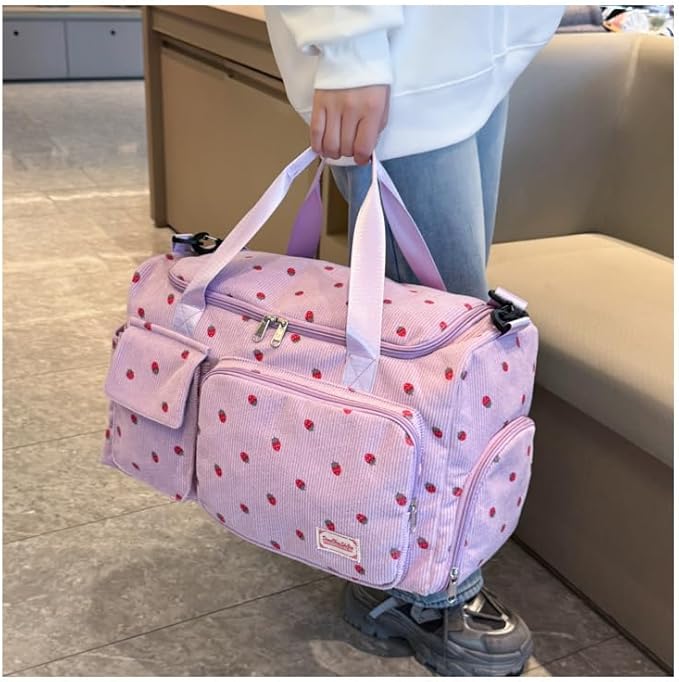 Gym Bag Sport Duffel Overnight Weekender Travel Bag with wet pocket and shoe pocket K05 Purple