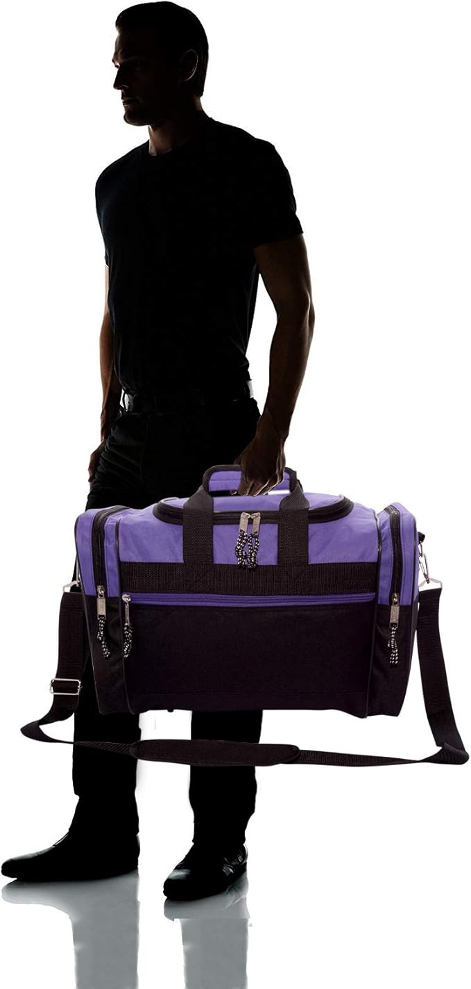 DALIX 17" Blank Duffle Bag Duffel Bag Travel Size Sports Durable Gym Bag