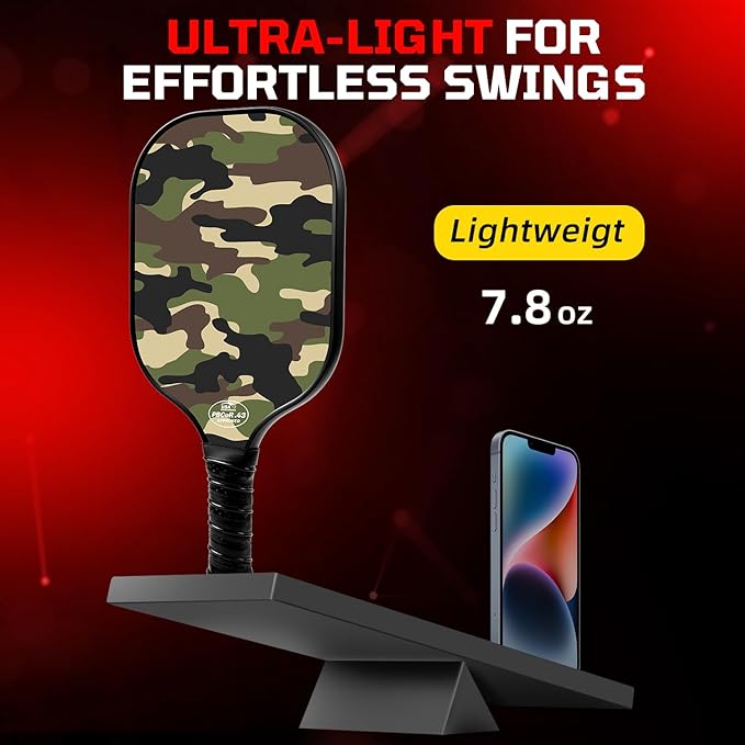 BAGAIL Pickleball Paddles, USAPA Approved Fiberglass Surface Pickleball Set, Lightweight Pickle Ball Rackets with 4 Balls, 1 Bag, Designed in California for Traction and Stability