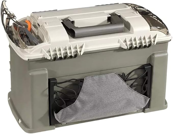 Plano Elite Series Ultimate Angled Tackle System, Graphite & Sandstone, Includes 6 StowAway Utility Boxes, Premium Tackle Storage for Fishing Gear and Accessories, Waterproof Case