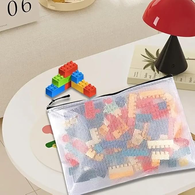 Mesh Pouch Bag,A3 Zipper Bag for Organizing Storage, Waterproof Zipper Pouch, 17" x 12"/44cm x 32cm, File Bag for School and Office Supplies (Black)