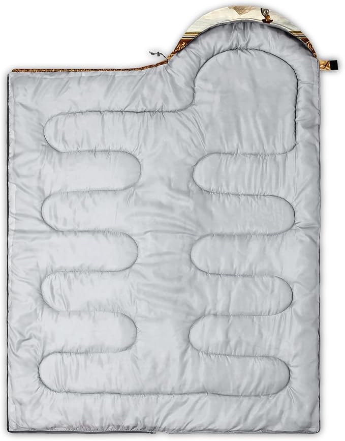 QOOMO Camping Sleeping Bags,3 Season Warm & Cool Weather,Lightweight,Waterproof Sleeping Bags for Adults & Kids,Traveling,and Outdoors,Camping Gear Equipment