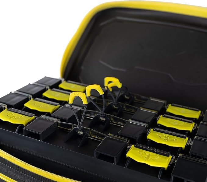 BUZBE Swarm 15 Modular Dry Bag, Premium Waterproof, Customizable Fishing Bag, Compact, Saltwater Ready, Grey and Yellow