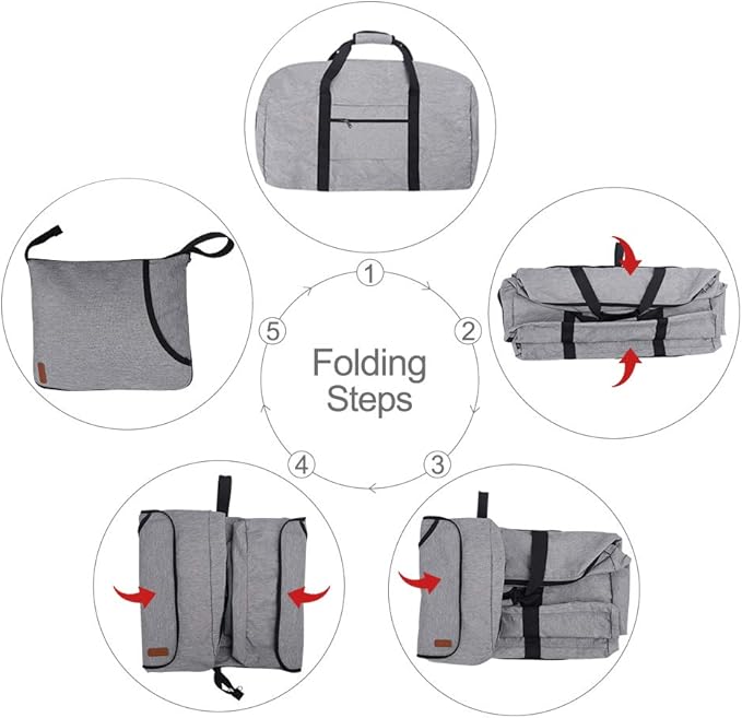 150L Duffle Bag for Travel, Extra Large Foldable Waterproof Travel Duffel Bags Weekender Overnight Bag for Men and Women with Shoe Compartment (Gray)
