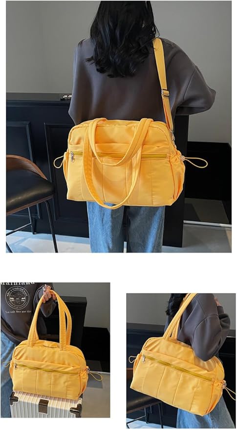 Gym Bag Sport Duffel Overnight Weekender Travel Bag with wet pocket and shoe pocket M06 Yellow