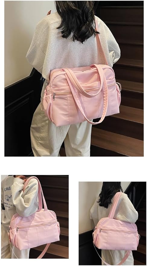 Gym Bag Sport Duffel Overnight Weekender Travel Bag with wet pocket and shoe pocket M04 Pink