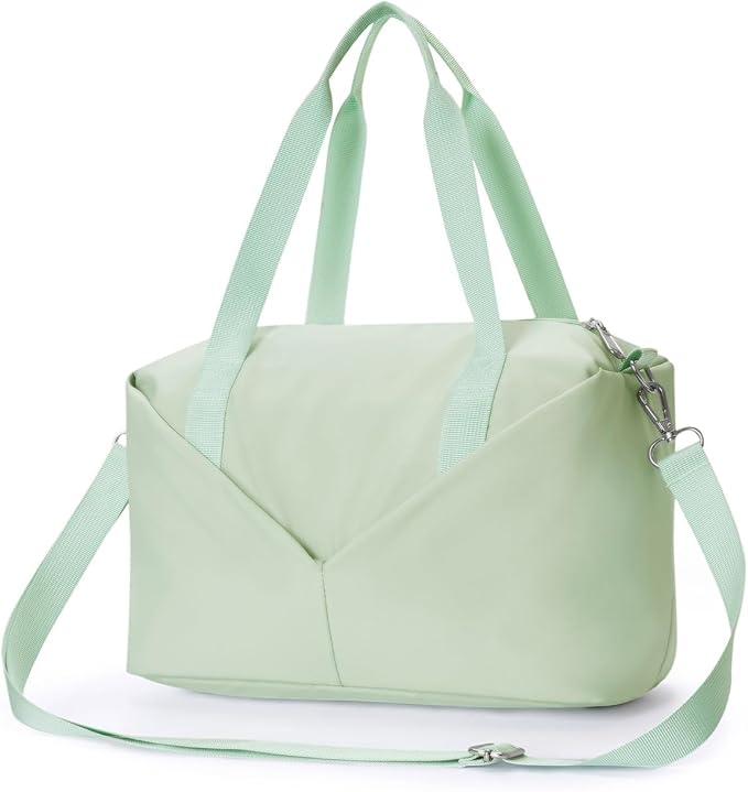 Ceneda Small Gym Bag for Women, 12 inch Mini Gym Bag with Wet Pocket, Lightweight Tote for Gym, Sport, Workout - Green