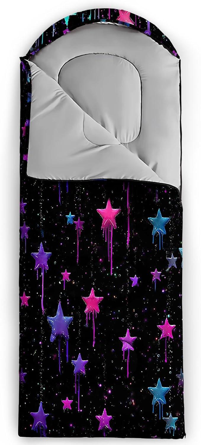 QOOMO Camping Sleeping Bags,3 Season Warm & Cool Weather,Lightweight,Waterproof Sleeping Bags for Adults & Kids,Traveling,and Outdoors,Camping Gear Equipment