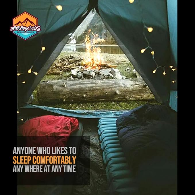 ZOOOBELIVES Inflatable Camping Sleeping Pad, 4-Inch Thick Full Air Support, No Bottoming Out for Side Sleepers, Camping & Backpacking Mattress with Built-in Foot Pump, Durable & Compact – Airlive2000