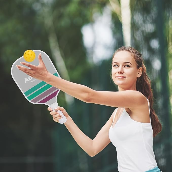 Pickleball Paddles 4 Pack - USAPA Light Graphite Premium Rackets Fiber Face & Polymer Honeycomb Core Pickleball Set with 4 Outdoor Indoor Balls Including Portable Carry Bag