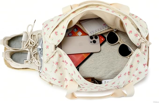 BTOOP Duffle Bag for Gym Sports Women Girls Workout Travel Bag Weekender with Shoe Compartment and Wet Pocket