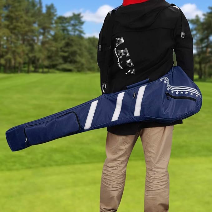 Big Teeth Golf Sunday Bag, Small Golf Bag Lightweight, Par 3 Golf Bag for A Few Clubs Driving Range, Practice with Carry Shoulder Strap Foldable Multi-Colour