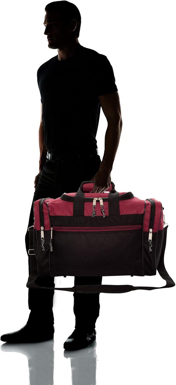 DALIX 17" Blank Duffle Bag Duffel Bag Travel Size Sports Durable Gym Bag