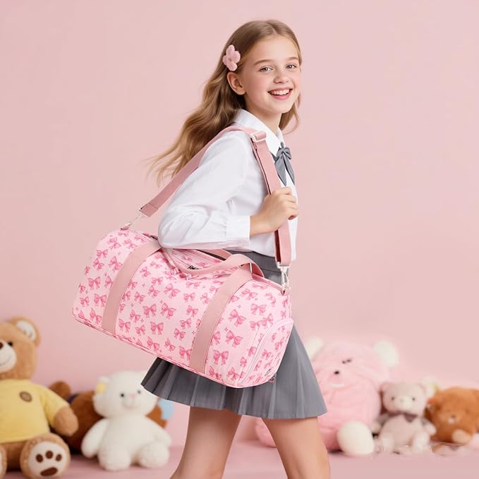 BTOOP Duffle Bag for Gym Sports Women Girls Workout Travel Bag Weekender with Shoe Compartment and Wet Pocket