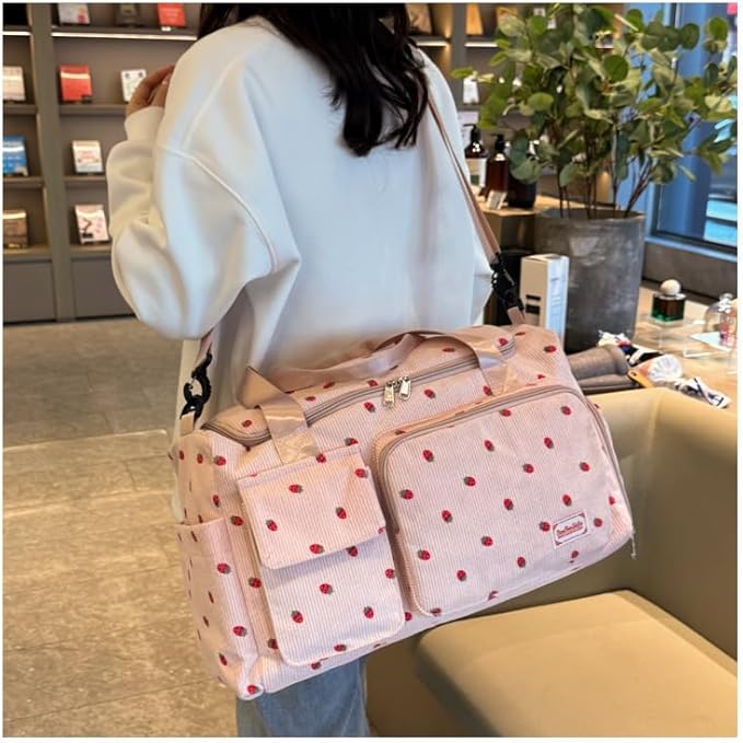 Gym Bag Sport Duffel Overnight Weekender Travel Bag with wet pocket and shoe pocket K04 Pink