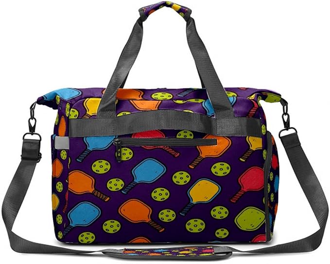 Vibrant Sports Multi Gym Bag for Women & Tennis Bag, Large Sports Duffel Bag Waterproof with Ventilated Shoe Compartment & Front Racket Sleeve, Lightweight Travel Weekender Overnight Bag