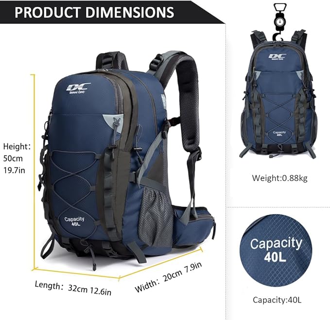 Diamond Candy Waterproof Hiking Backpack for Men and Women, Lightweight Day Pack for Travel Camping | Waterproof, Lightweight, for Travel Camping