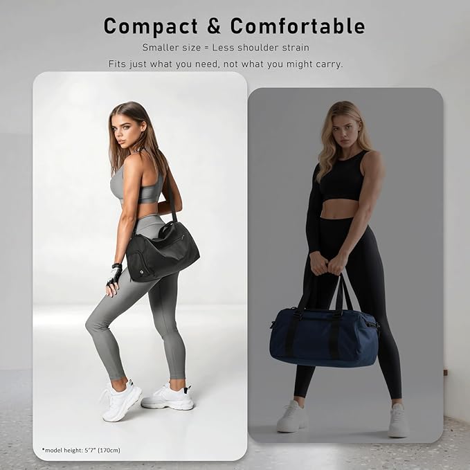 Small Gym Bag for Women Sports Duffel Bag with Shoes Compartment, Waterproof Travel Duffel Bag Carry on Bag Overnight Bag Weekender Bags for Workout Swimming Yoga Dance