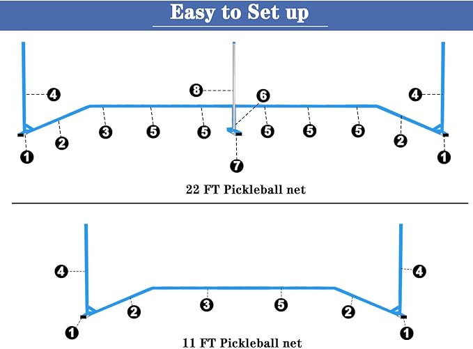 Zdgao Pickleball Net for Driveway with 22FT Regulation Size Pickleball Net, 4 Outdoor Pickleballs and Carry Bag, Weather Resistance Strong Steel Frame