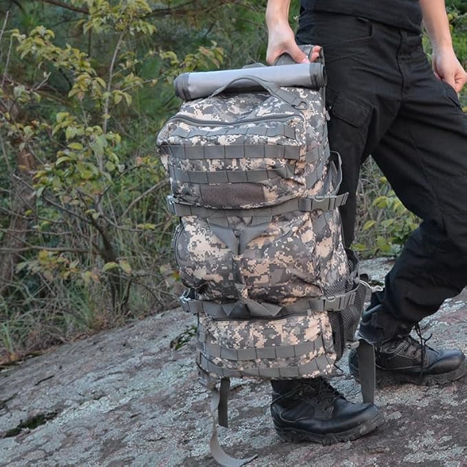 80L Hiking Backpack Camping Rucksack, 80 liters Large Capacity Outdoor Knapsack Travel Climbing Mountaineering Carry On Backpack Bag, Trekking Backpacking for Men Women (Digital color)