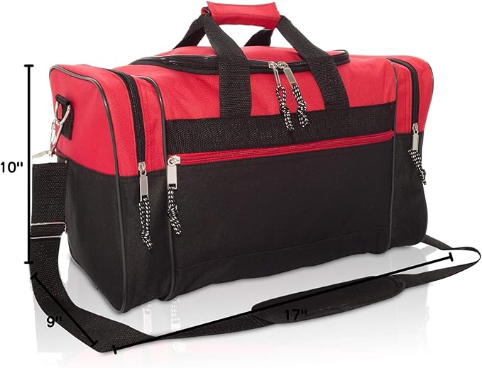 DALIX 17" Blank Duffle Bag Duffel Bag Travel Size Sports Durable Gym Bag