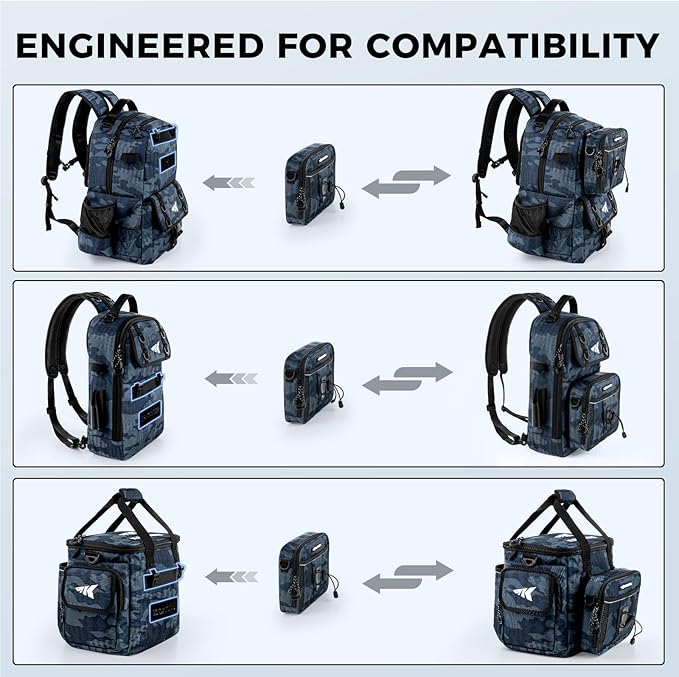 KastKing BaitSpace Detachable Bait Binder Tackle Bag – Large Clear Sleeves, Durable 900D Water-resistant Fabric, Soft Plastic Bait Storage For Hooks, Sinkers & Fishing Accessories