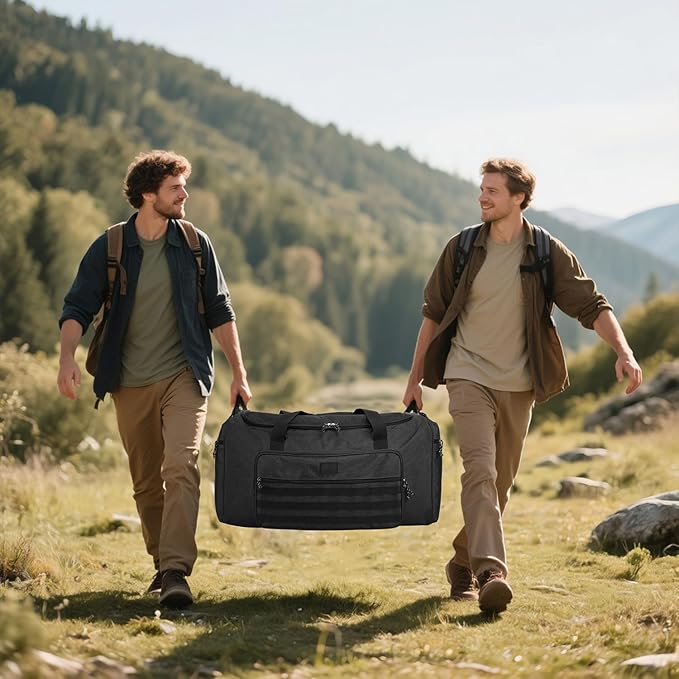 120L Extra Large Gym Duffle Bag for Men Women with Shoes Compartment Heavy Duty Tactical Sports Duffel Bag Big Football Baseball Basketball Soccer Hockey Team Equipment Bag, Black