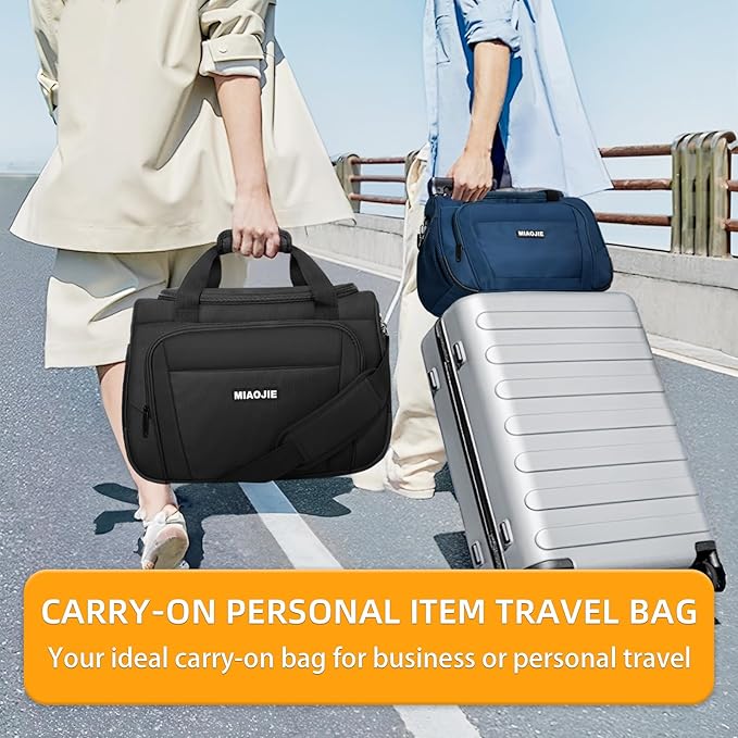 Underseat Carry On Luggage Lightweight Travel Tote Weekender Bag Overnight Duffle Bag for Travel, Travel Essentials Personal Item Travel Bag for Women and Men,Black-18Inch