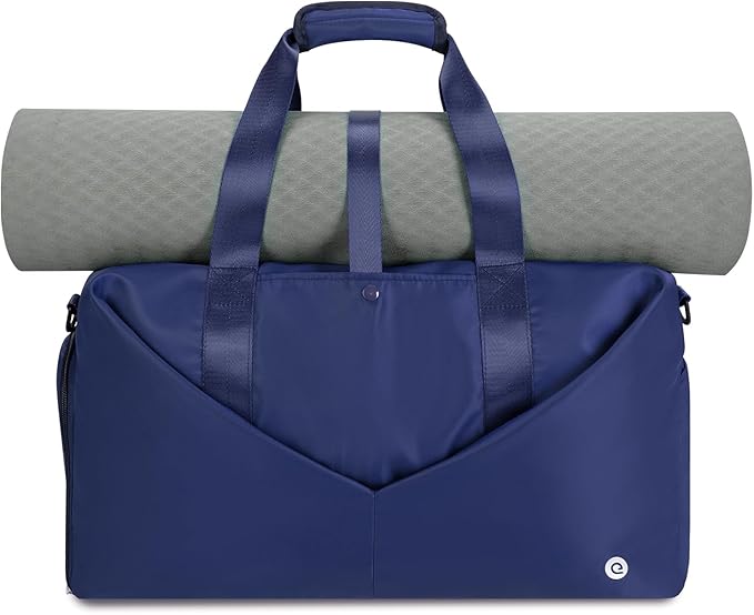 Ceneda 20" Gym Bag for Women with Wet Pocket & Shoe Compartment, Lightweight Duffel Waterproof Carry On Duffle for Travel, Yoga, Overnight (Navy Blue)