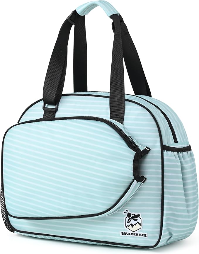 Boulder Bee Pickleball Bags, Premium Pickleball Tote Bag for Girls, Women’s Hand/Shoulder Gym Bag w Water Bottle Holder, with Pickleball Racquet/Paddle Holder