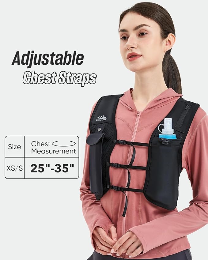 Zelvot 2 Pack Running Vest Soft Flask, BPA-Free 500ml Collapsible Water Bottle for Hydration Backpack, Folding Running Water Bottle for Marathon, Hiking, Cycling, Climbing (White, 500ML - 2 Pack)