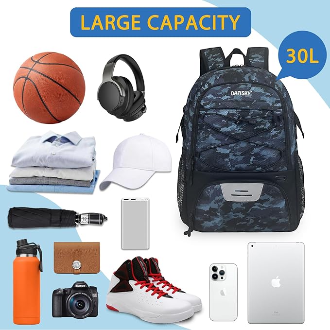 Basketball Backpack with Ball Compartment – Large Basketball Bag with Shoes compartment Sports Equipment Bag for Soccer Ball,Volleyball,Gym,Outdoor,Travel