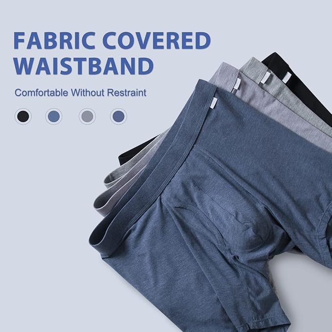 BAMBOO COOL Men's Ultra ComfortSoft Underwear, Moisture Wicking & Breathable No Ride Up Boxer Briefs with Fly, Multipack