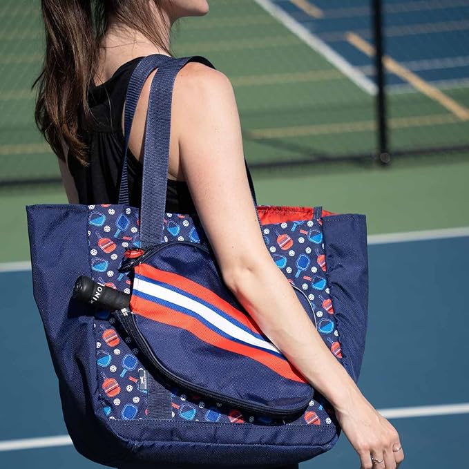 ChalkTalkSPORTS Pickleball Tote Bag | Courtside | Paddle Pocket Bag and Holder | Pickleball Bag for Men, Women and Kids