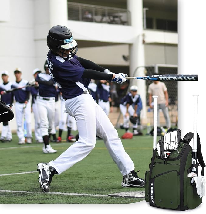 Baseball Bag for Youth and Adult, Softball Bag 50L Large Capacity Holds 4 Bats, Equipment Backpack with Shoes Compartment