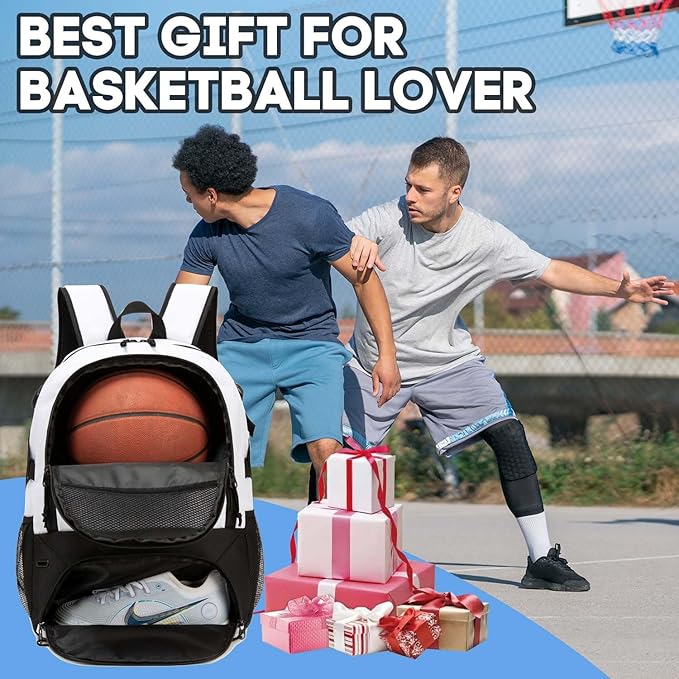 Basketball Bag Backpack, Large Capacity Sports Equipment Bags for Basketball, Soccer, and Volleyball.