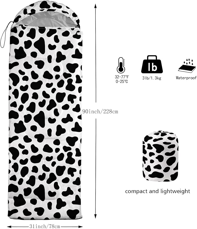 QOOMO Camping Sleeping Bags,3 Season Warm & Cool Weather,Lightweight,Waterproof Sleeping Bags for Adults & Kids,Traveling,and Outdoors,Camping Gear Equipment