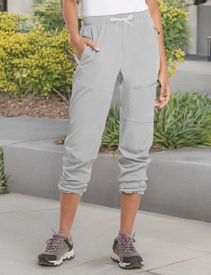 baleaf Women's Hiking Pants Quick Dry Lightweight Water Resistant Elastic Waist Cargo Pants for All Seasons