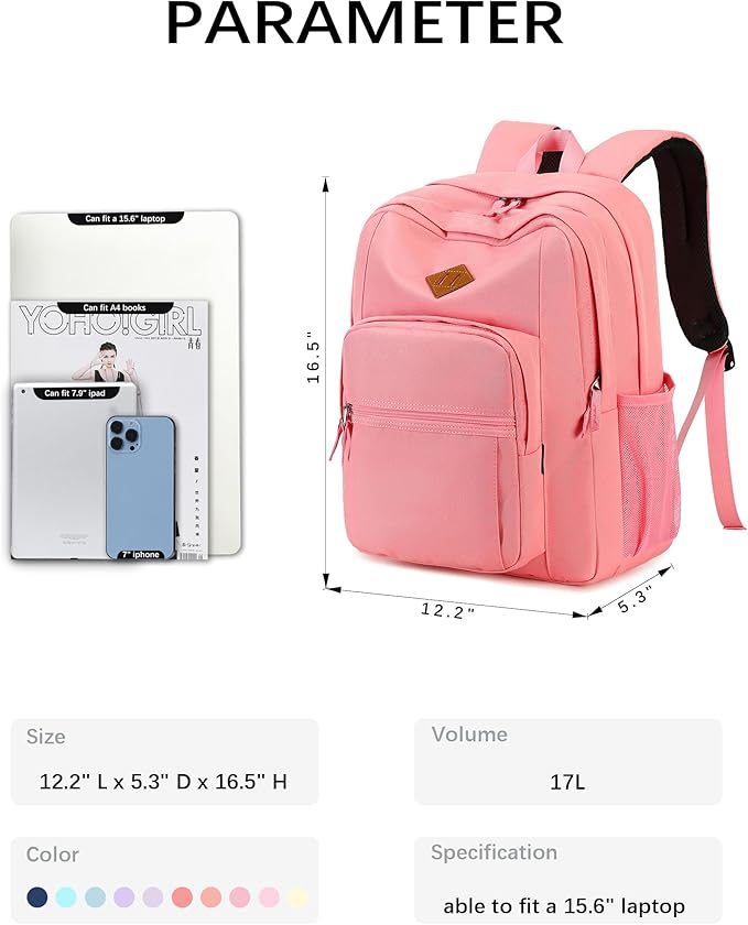 abshoo Classical Basic Travel Backpack For School Water Resistant Bookbag | For School, For School