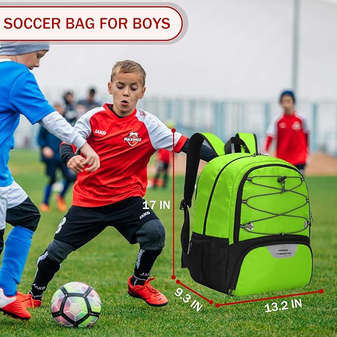 Youth Soccer Bag-Soccer Backpack&Backpack for Football Basketball,with Ball Compartment Separate Cleat Package