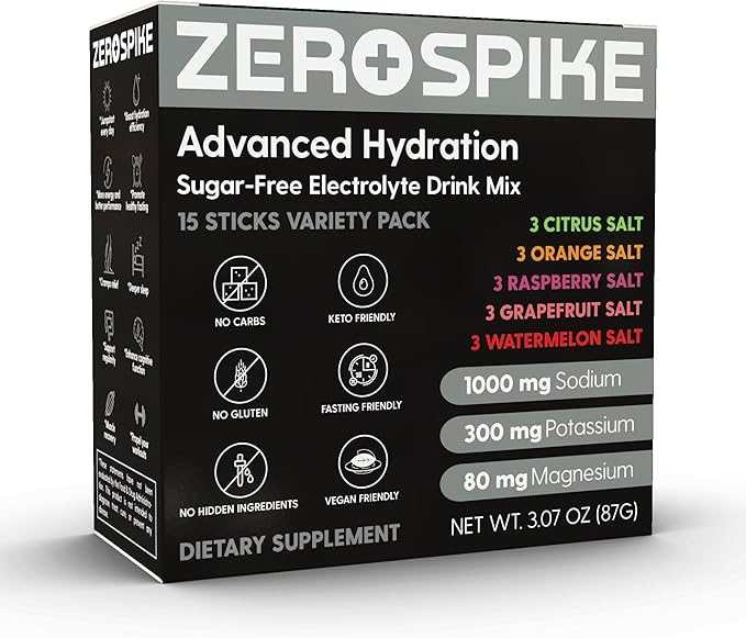 No Sugar Electrolytes Powder Packets | Keto & Fasting Salts Drink Mix | Supplements: The Key Hydration Nutrients Missing from Purified Water | Clean, Variety Pack, Calorie Free | 15 Sticks