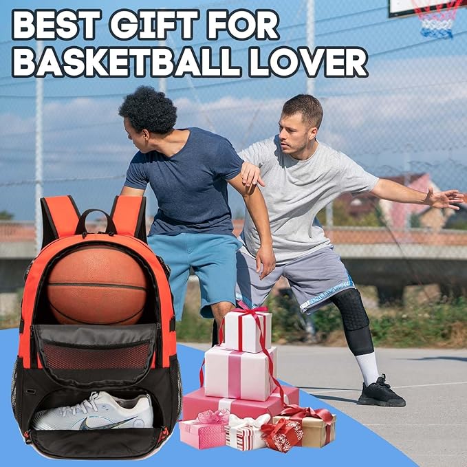 Basketball Bag Backpack, Large Capacity Sports Equipment Bags for Basketball, Soccer, and Volleyball.