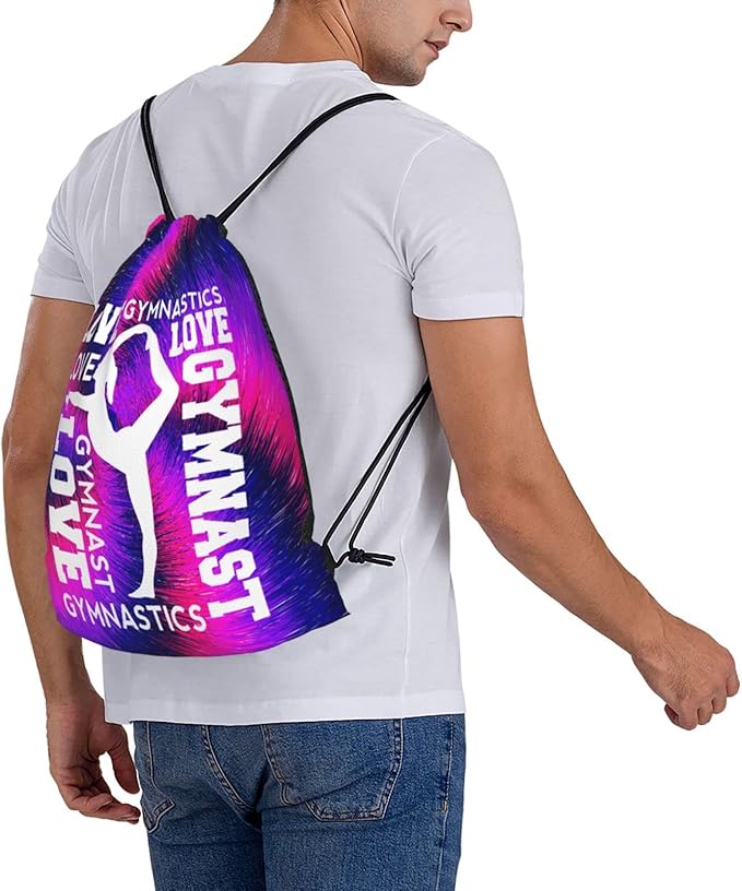 Braytow Gymnastics Drawstring Backpack Gym String Bag Drawstring Sackpack Sport For Womens Mens